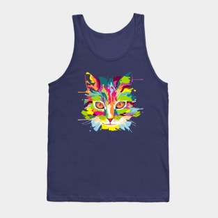 Abstract Cat Art Tank Top